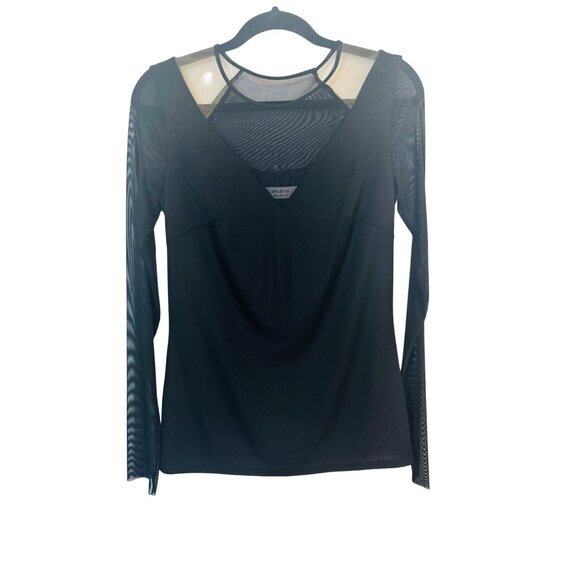 Bailey 44 Medium Black Mesh Long Sleeve Top - Picture 6 of 13